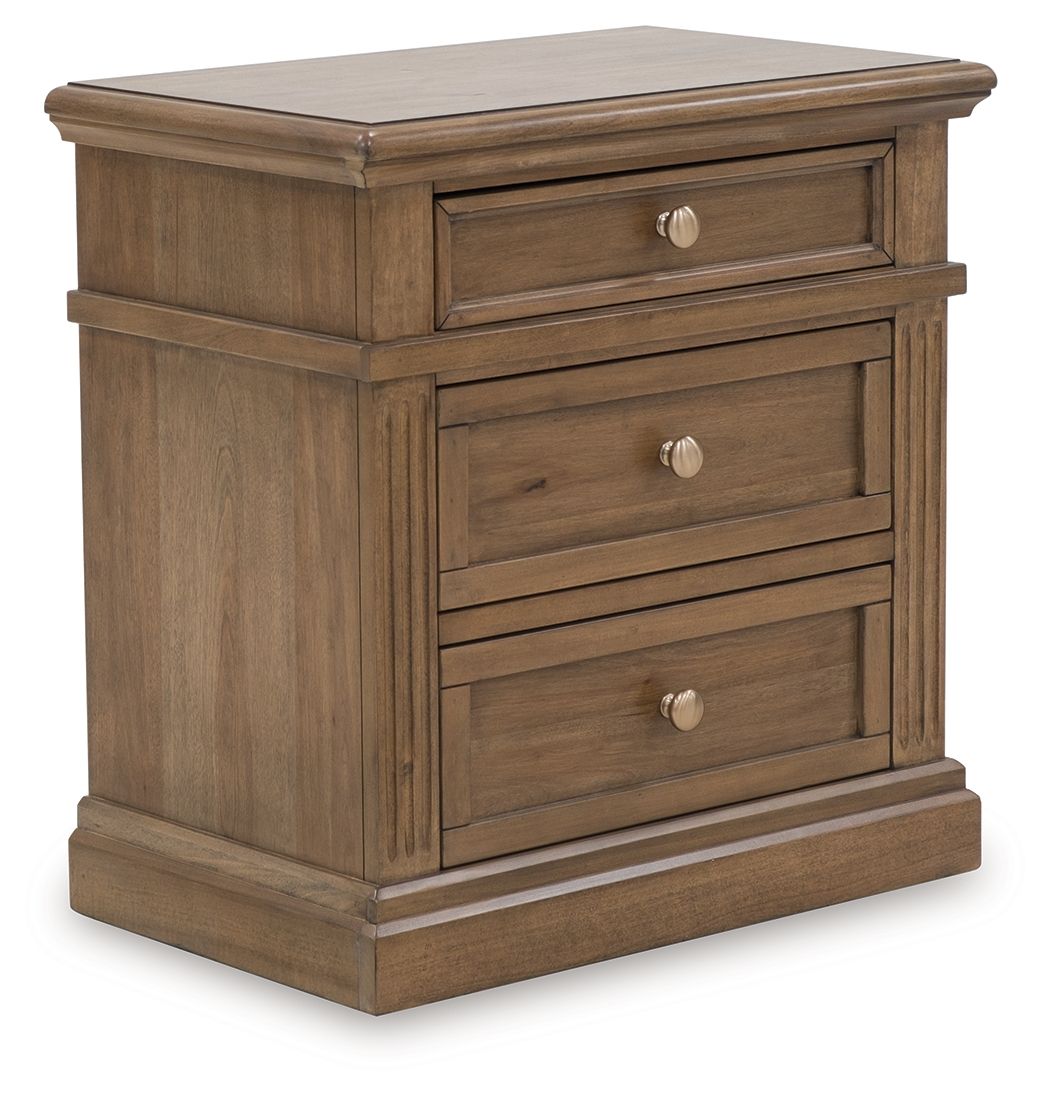 Mylarken - Three Drawer Night Stand - Brown