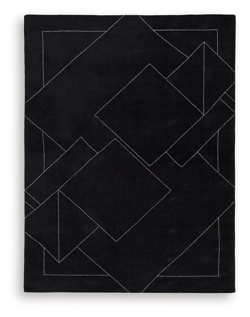 Marav - Large Rug - Black / White