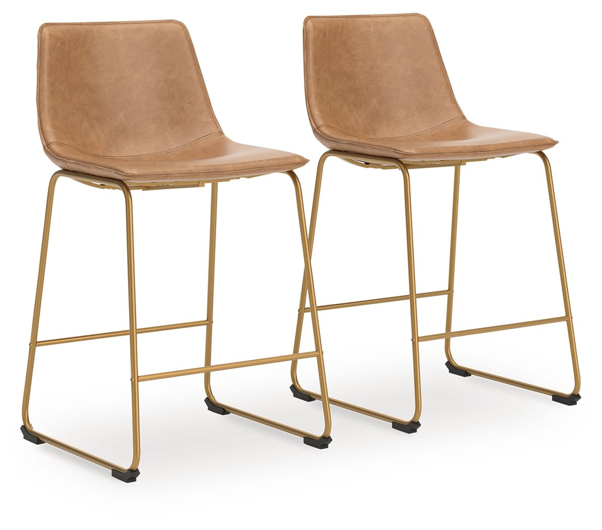 Crandox - Tall Upholstered Barstool (Set of 2) - Toast / Gold