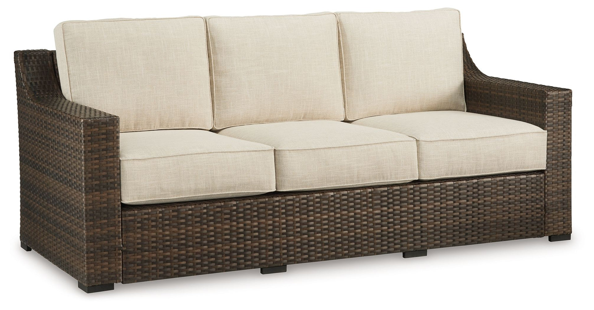 Wellingtons Peak - Sofa With Cushion - Beige / Dark Brown