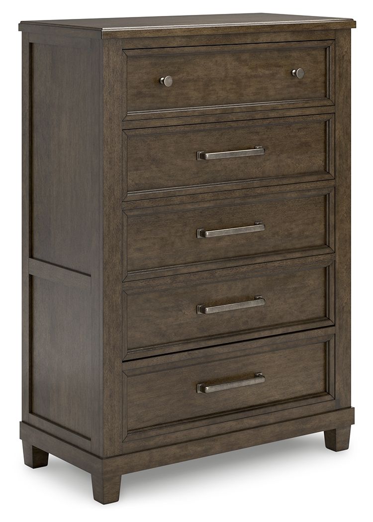 Hillcott - Five Drawer Chest - Dark Brown