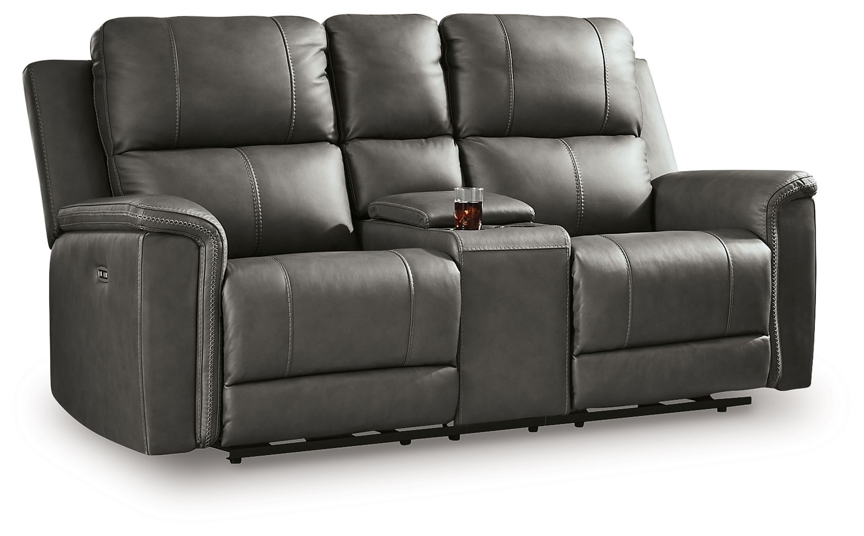 Beryton - Power Reclining Loveseat With Console / Adjustable Headrest - Anchor
