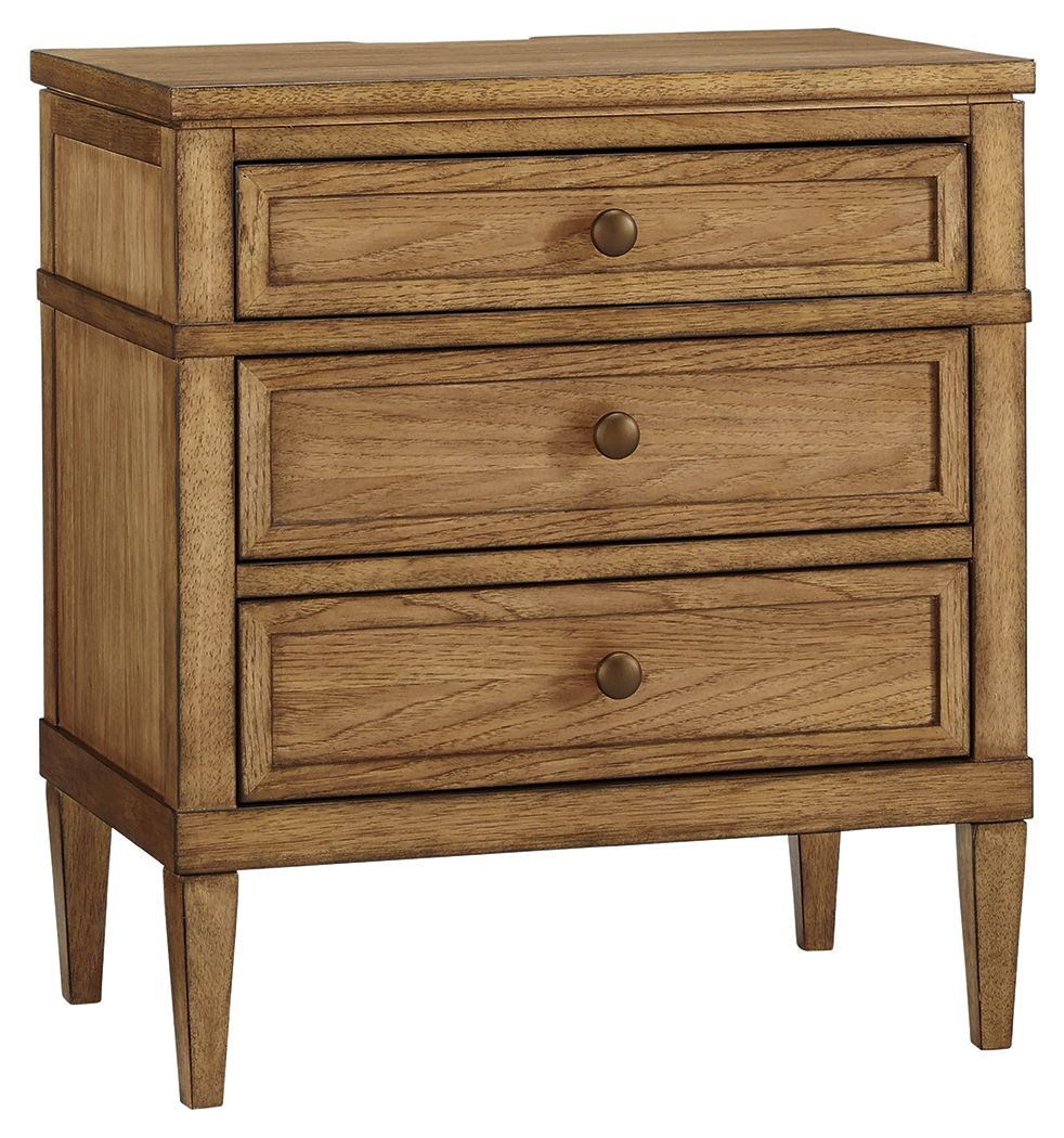 Sharlance - Three Drawer Night Stand - Brown