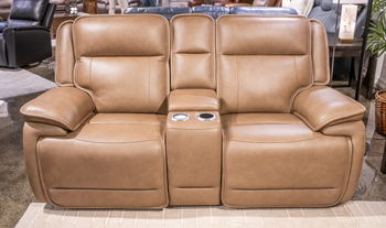 Malcesine - Power Reclining Loveseat With Console / Adjustable Headrest - Sahara
