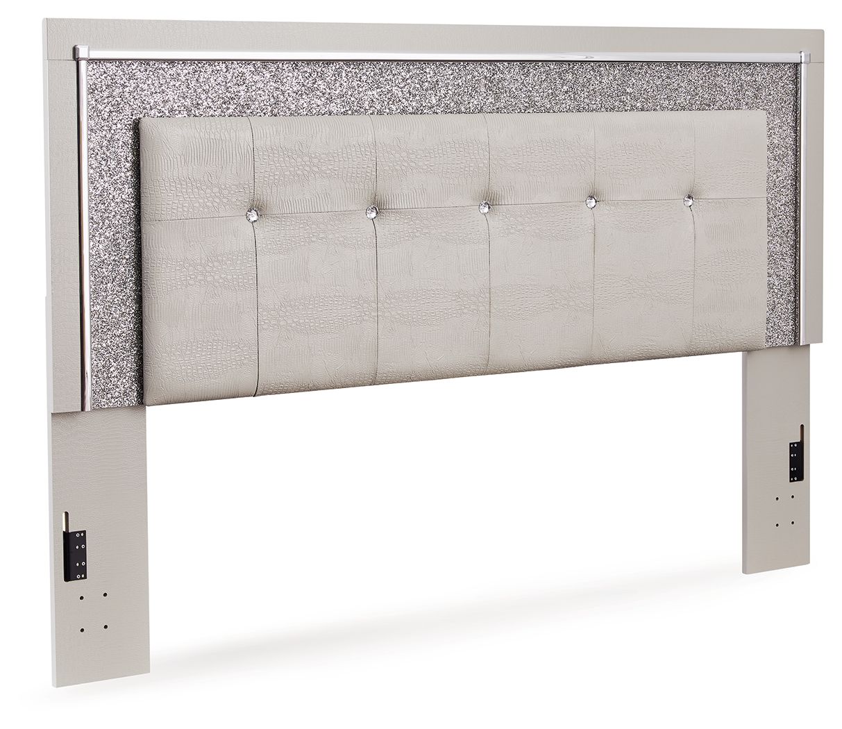 Zyniden - King Upholstered Panel Headboard - Silver