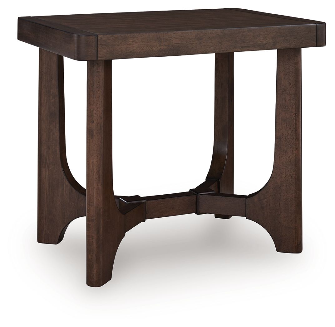 Korestone - Rectangular End Table - Dark Brown