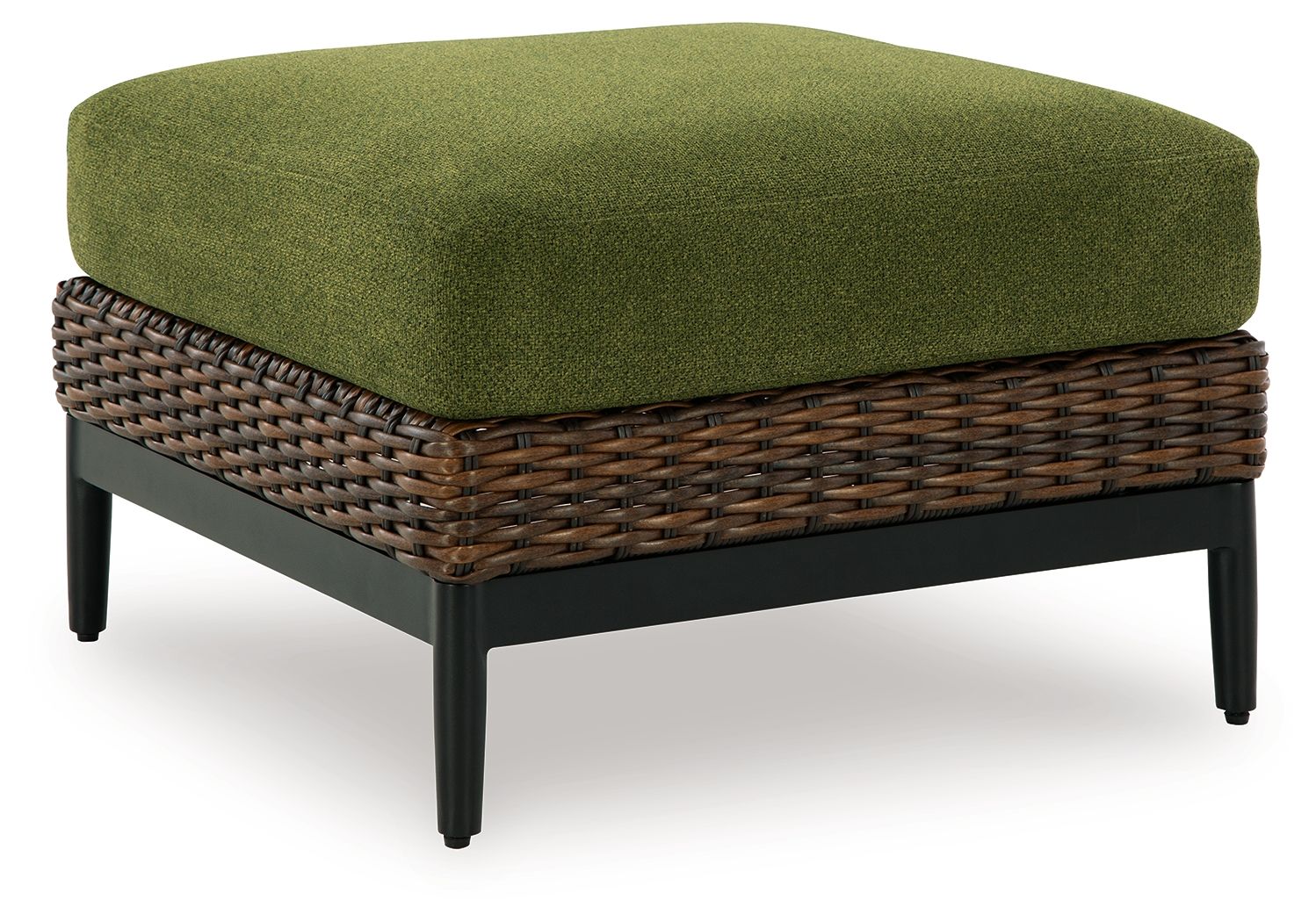 Horizon Hall - Ottoman With Cushion - Brown / Green