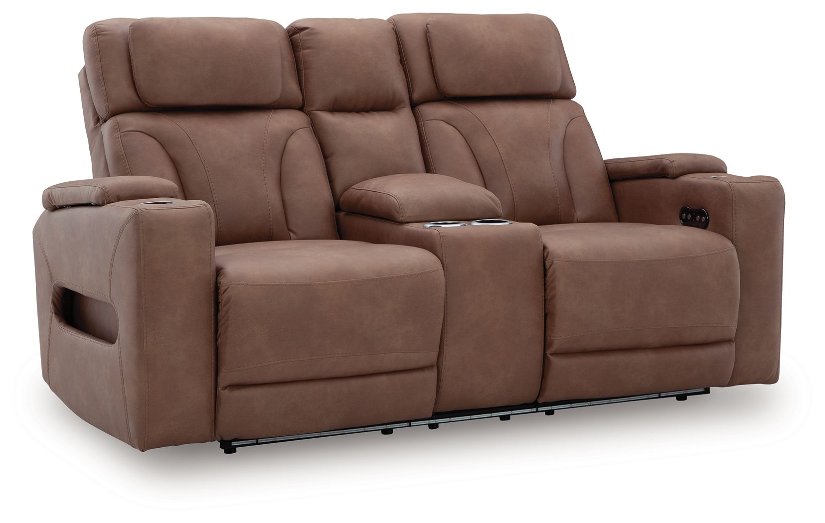 Point Clear - Power Reclining Loveseat With Console / Adj Headrest - Caramel