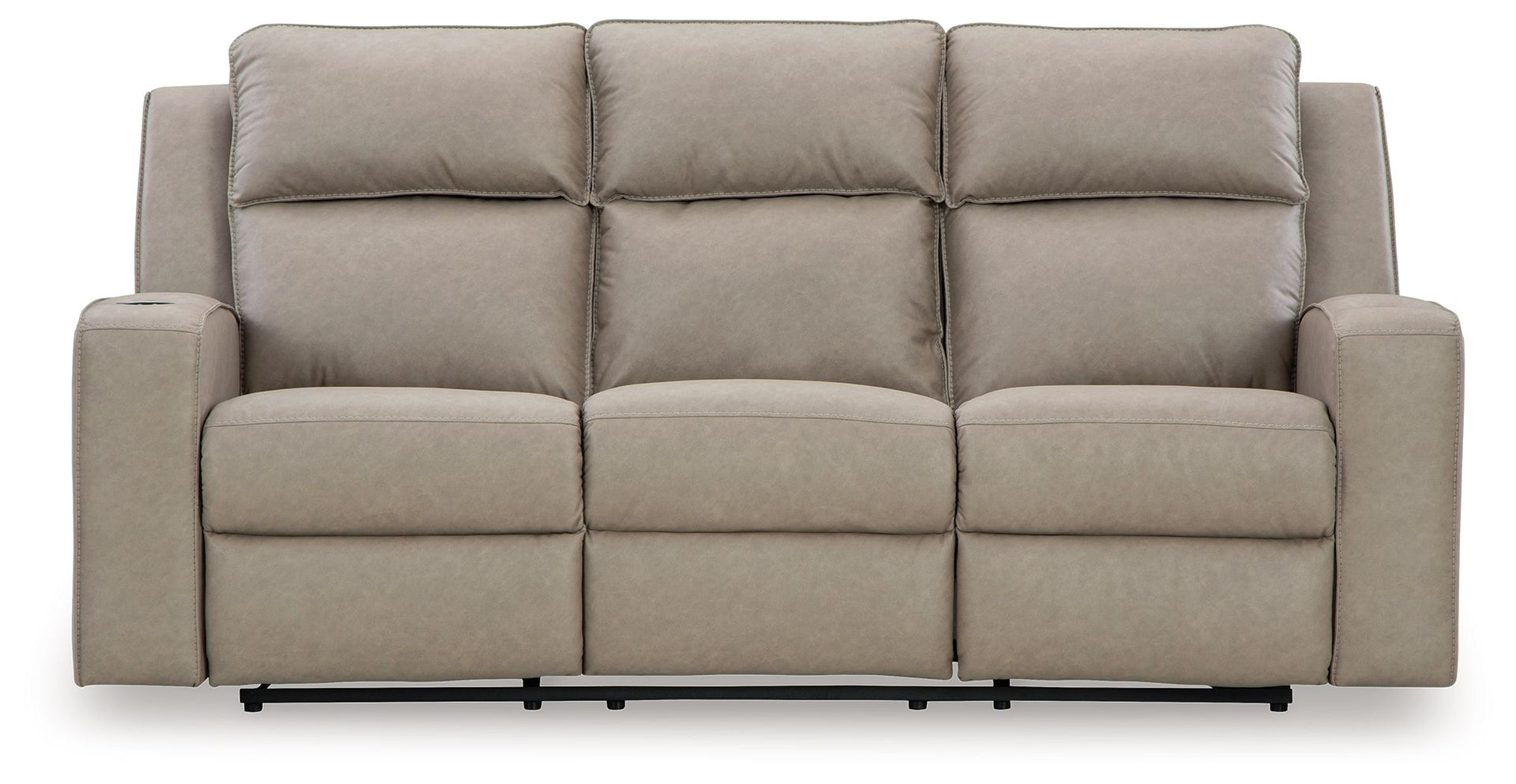 Lavenhorne - Rec Sofa W/Drop Down Table - Pebble