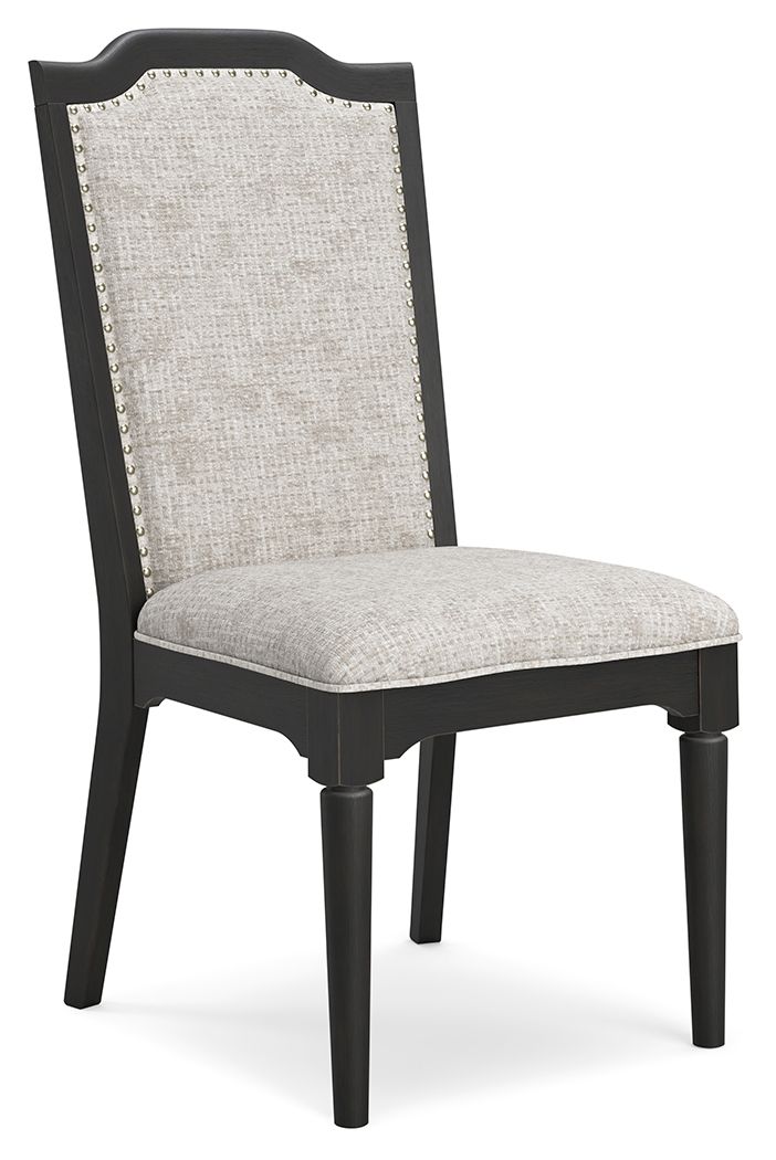 Welltern - Dining Nailhead Trim Uph Side Chair (Set of 2) - Cream / Black