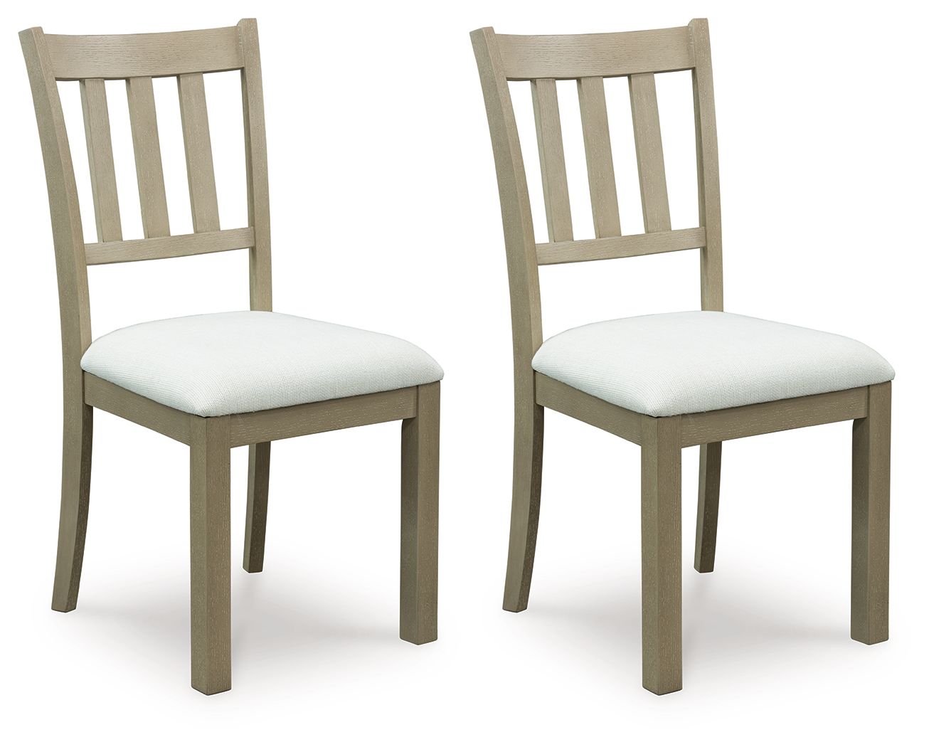 Calmoro - Dining Upholstered Side Chair (Set of 2) - Off White / Gray