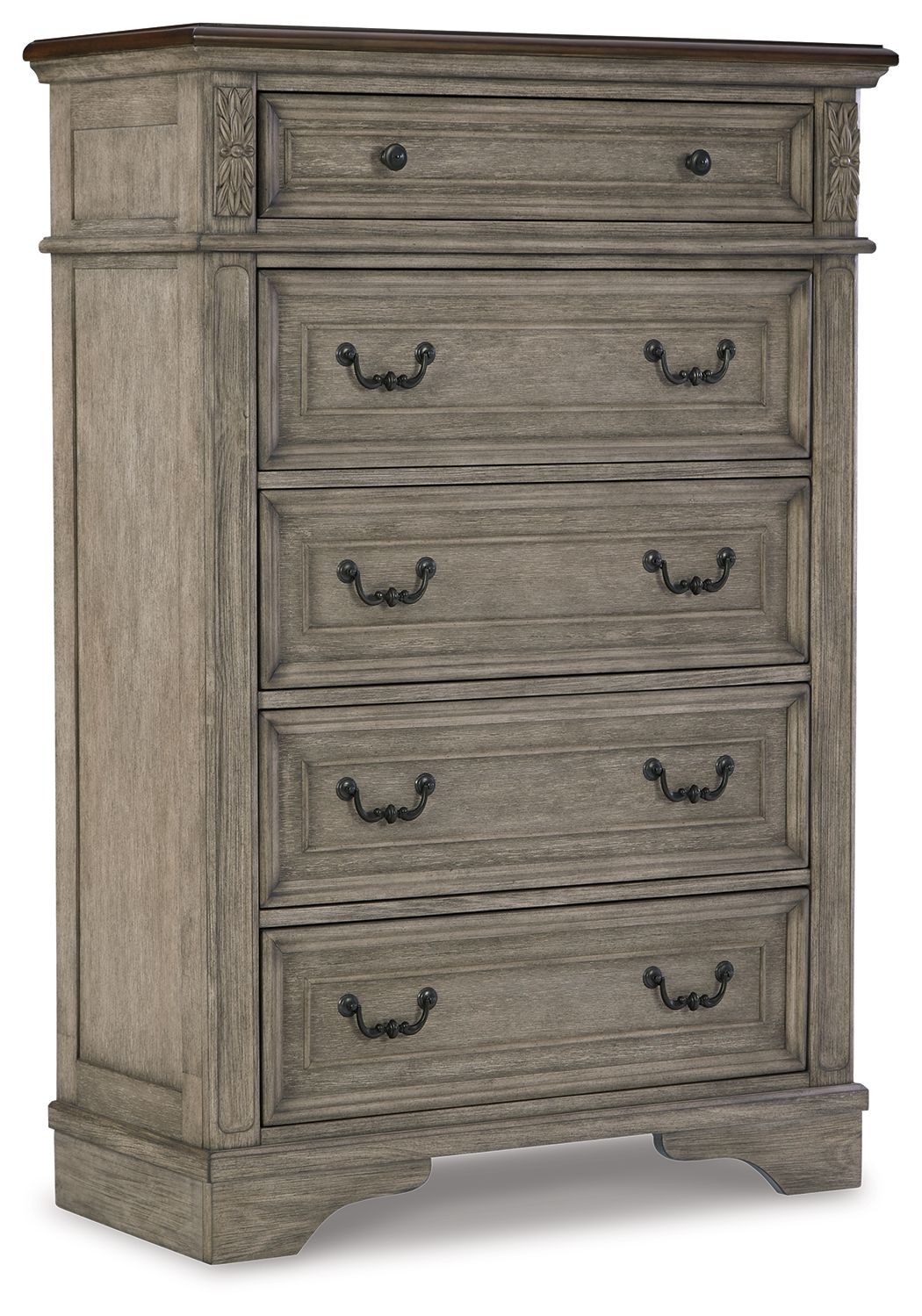 Lodenbay - Five Drawer Chest - Antique Gray