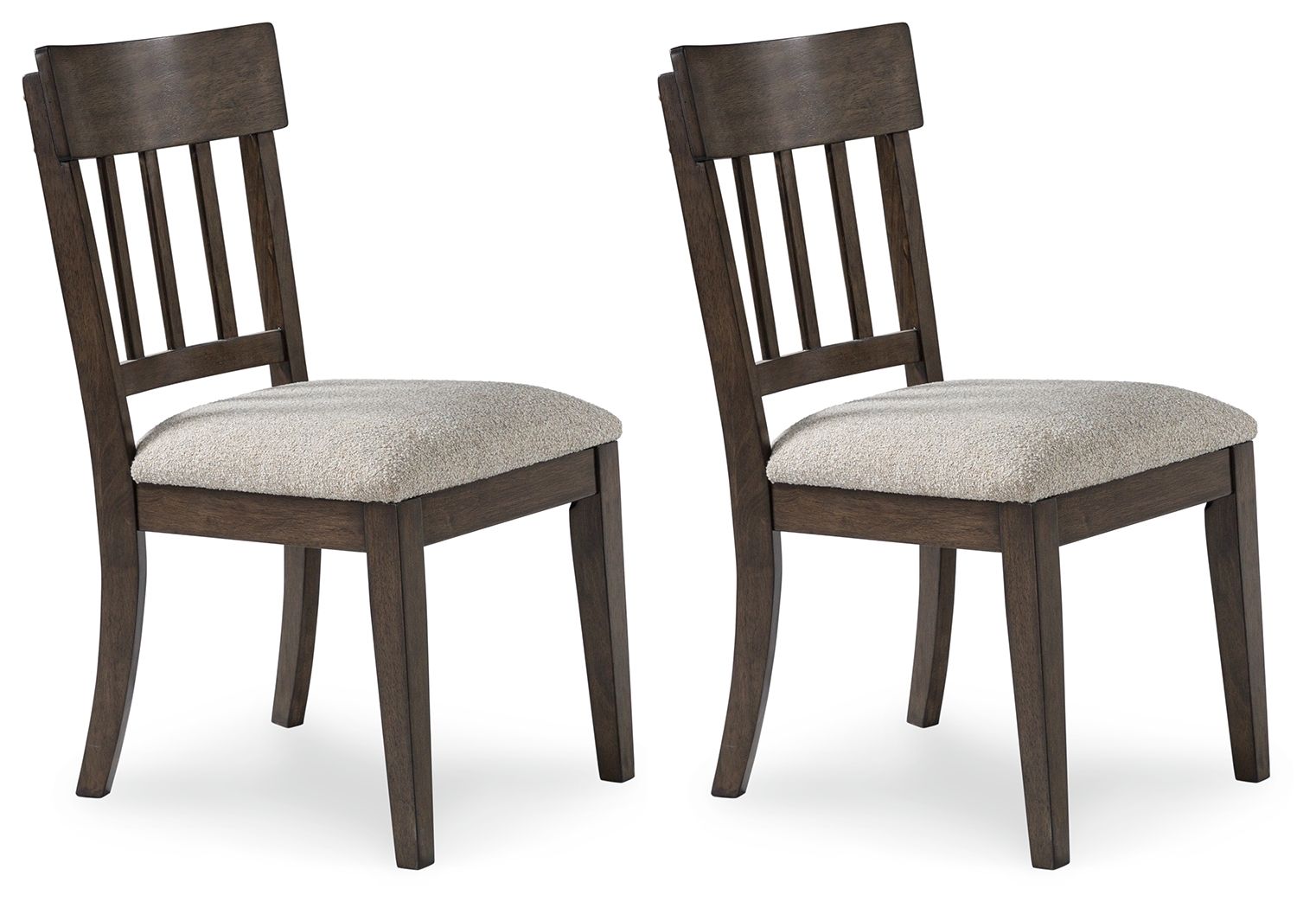 Veramond - Dining Upholstered Slat Back Side Chair (Set of 2) - Gray / Dark Brown