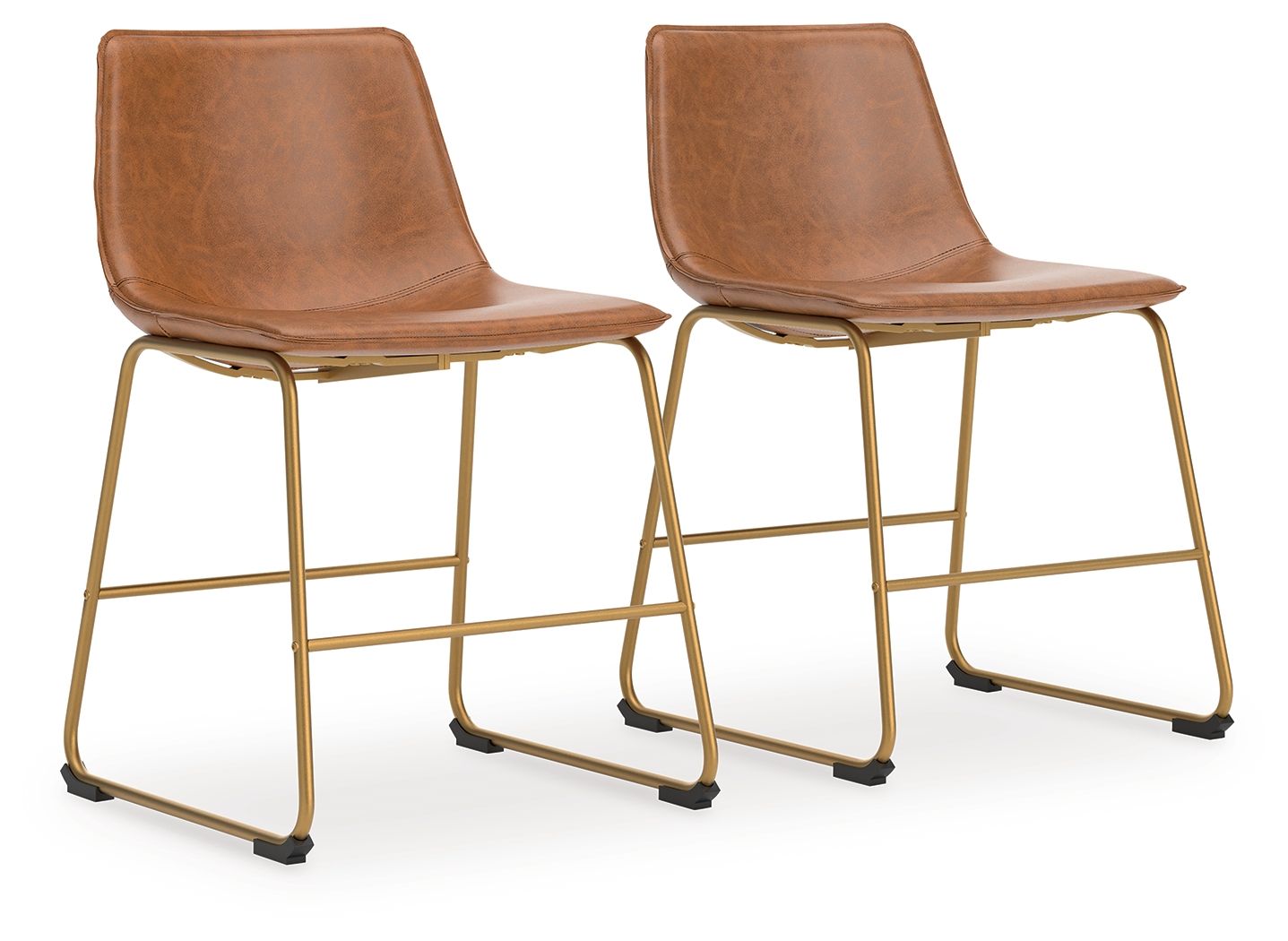 Crandox - Dining Upholstered Side Chair (Set of 2) - Brown / Gold
