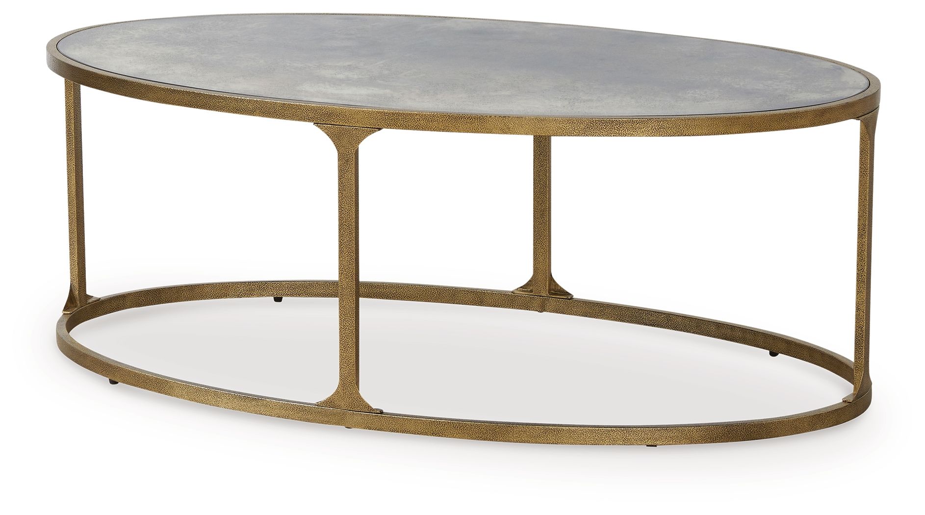 Korajane - Oval Cocktail Table - Antique Gold