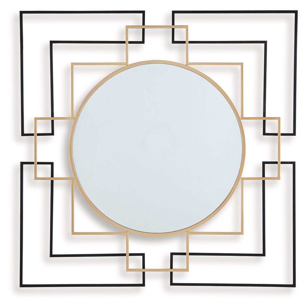 Oceanal - Accent Mirror - Black / Gold Finish