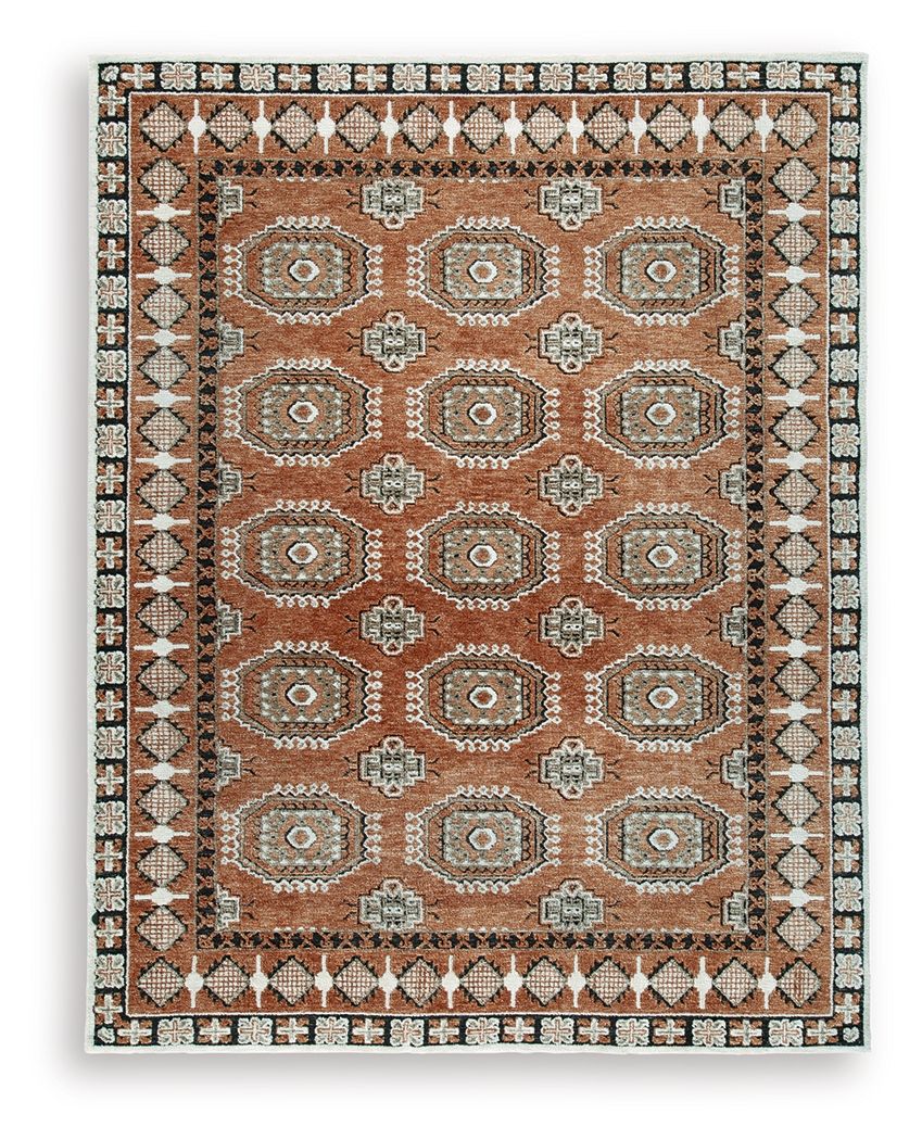 Qaabiz - Large Rug - Sienna / Ivory / Black