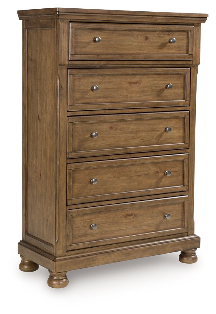 Vandenmore - Five Drawer Chest - Medium Brown