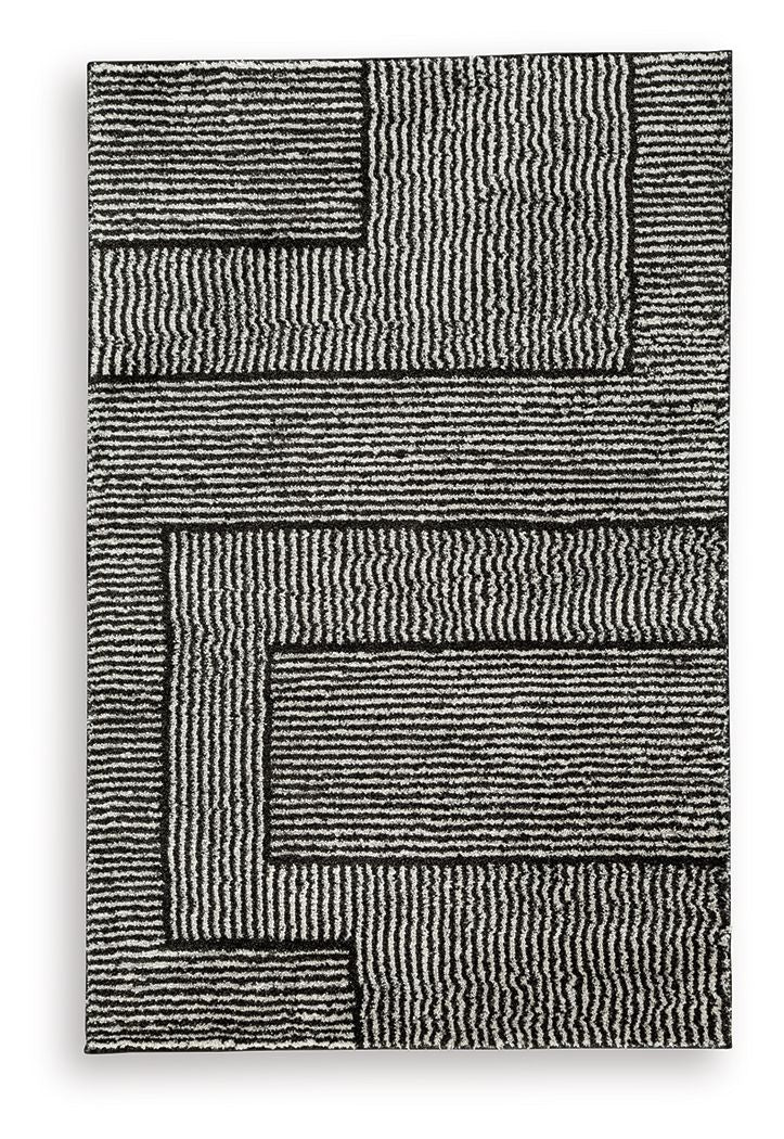 Kurtmen - Medium Rug - Black / Ivory