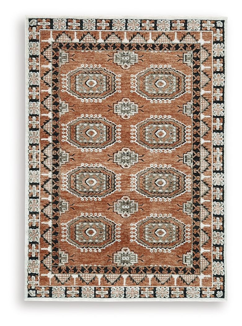 Qaabiz - Medium Rug - Sienna / Ivory / Black