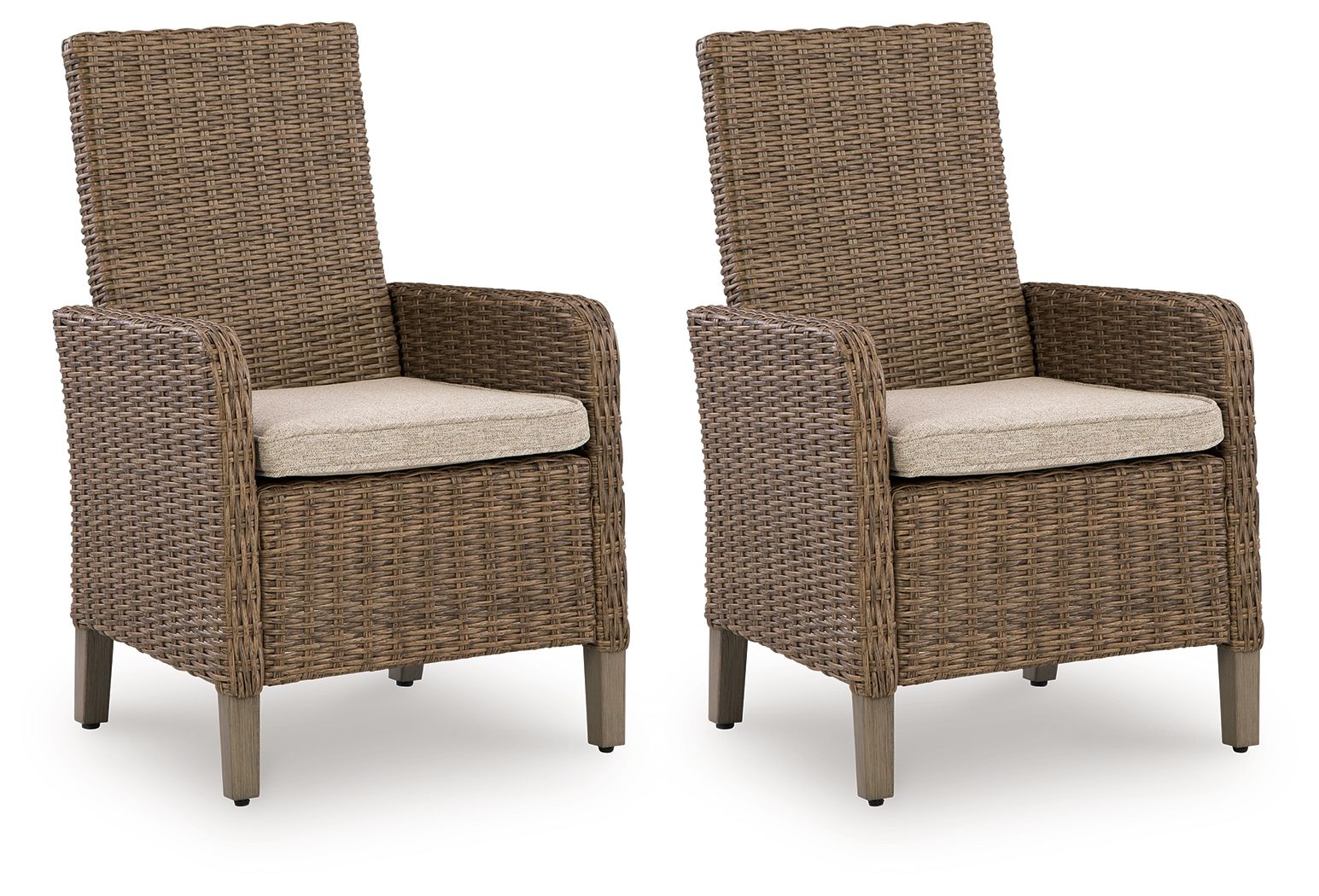 Revare Beach - Arm Chair With Cushion (Set of 2) - Beige