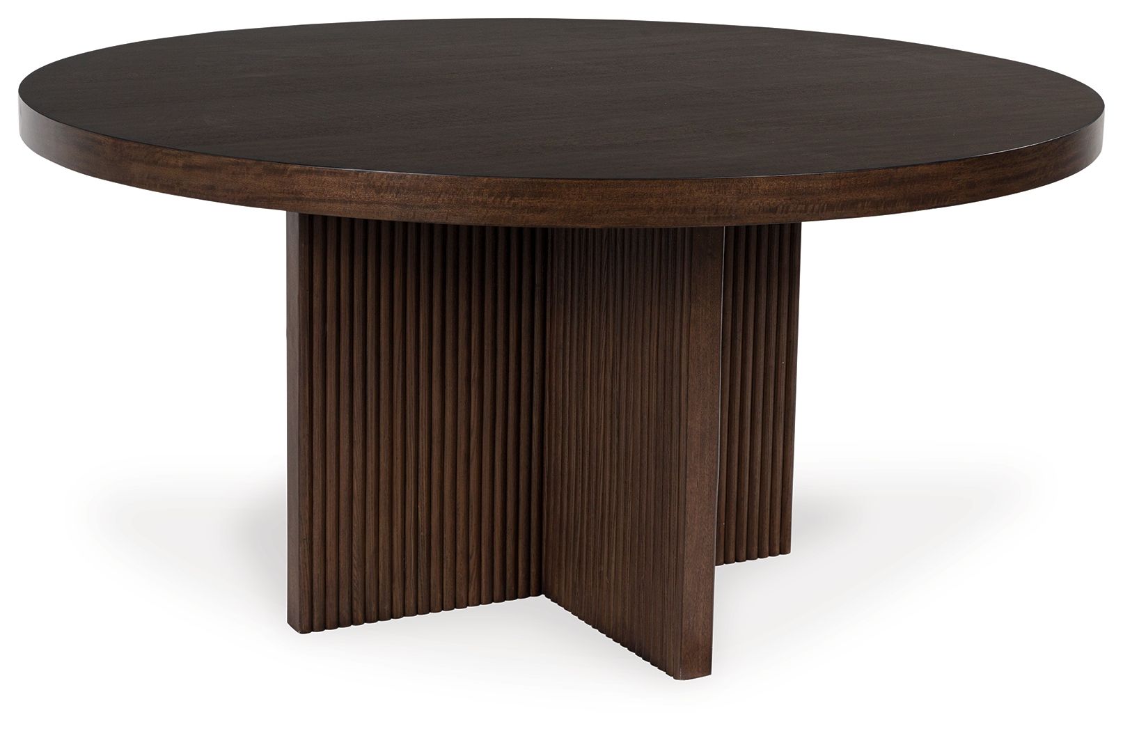Korestone - Round Dining Room Table - Dark Brown