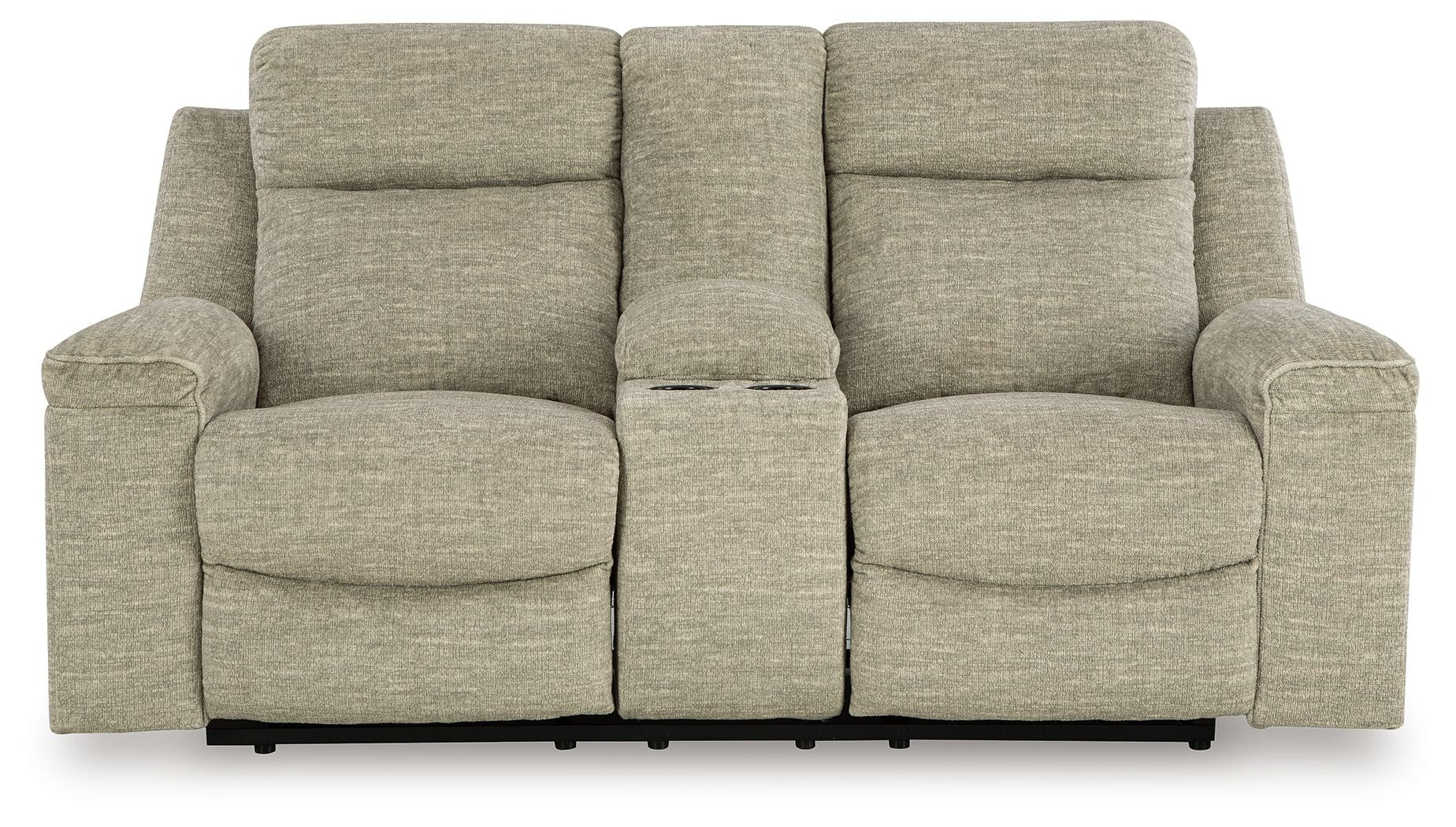 Evereast Pass - Stone - Dbl Reclining Loveseat with Console