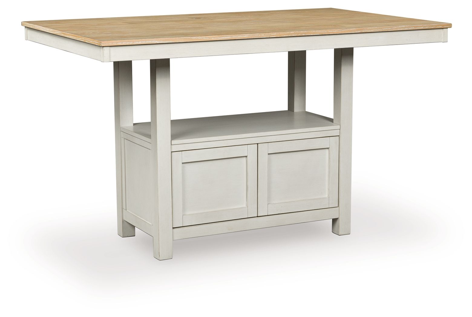 Westlinport - Antique White / Natural - Rectangular Dining Room Counter Table