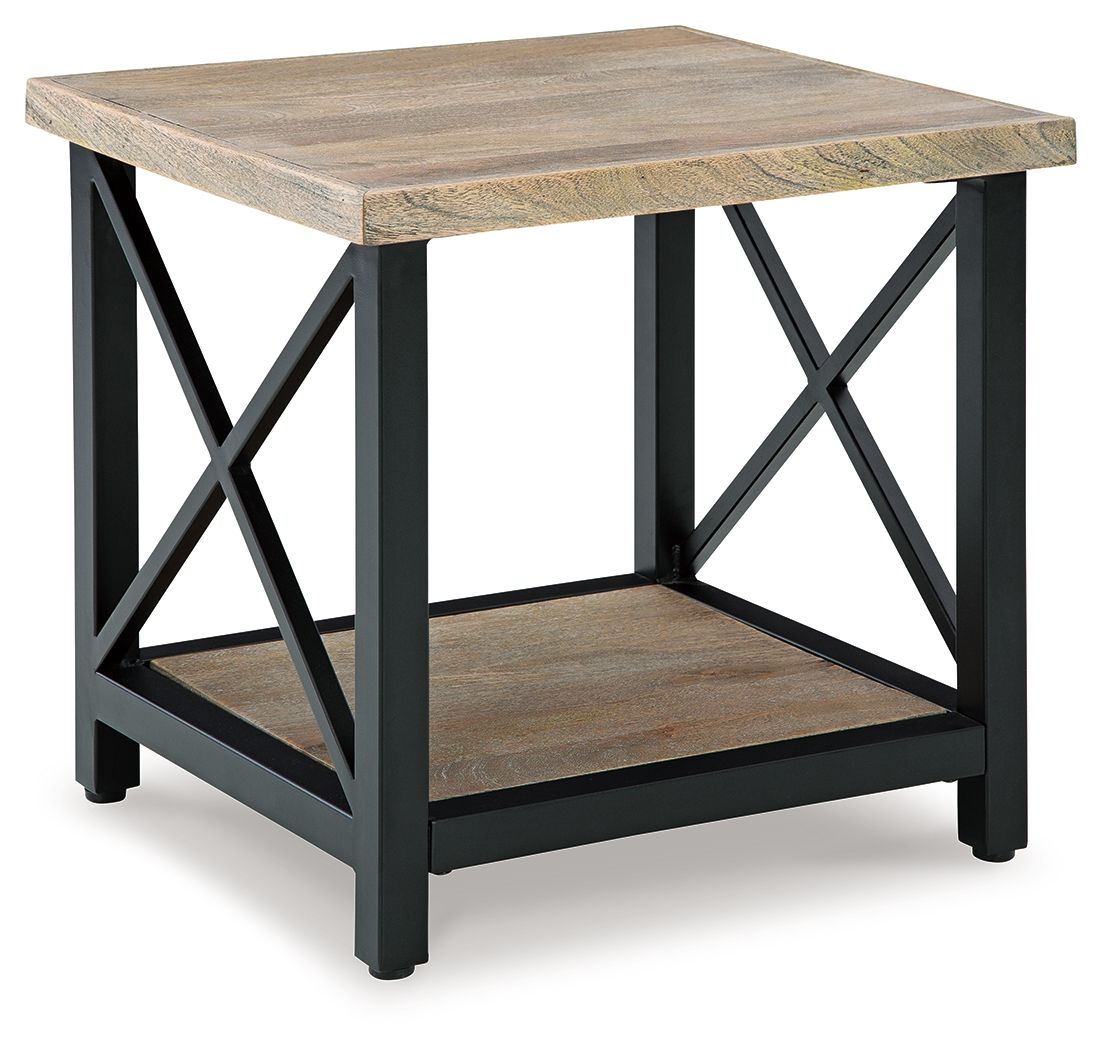 Bristenfort - Rectangular End Table - Brown / Black