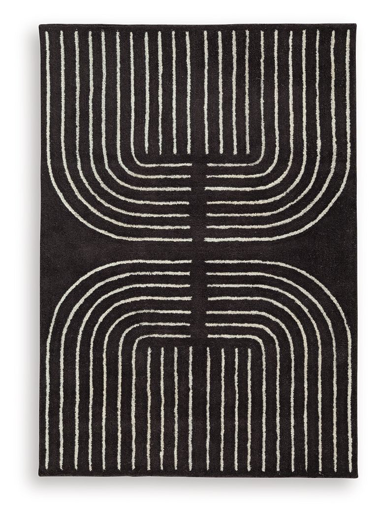 Eldonmore - Medium Rug - Black / Ivory