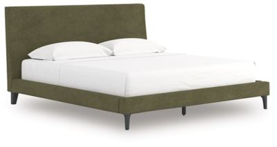 Zadilyn - Sage Green - California King Upholstered Bed With Roll Slats