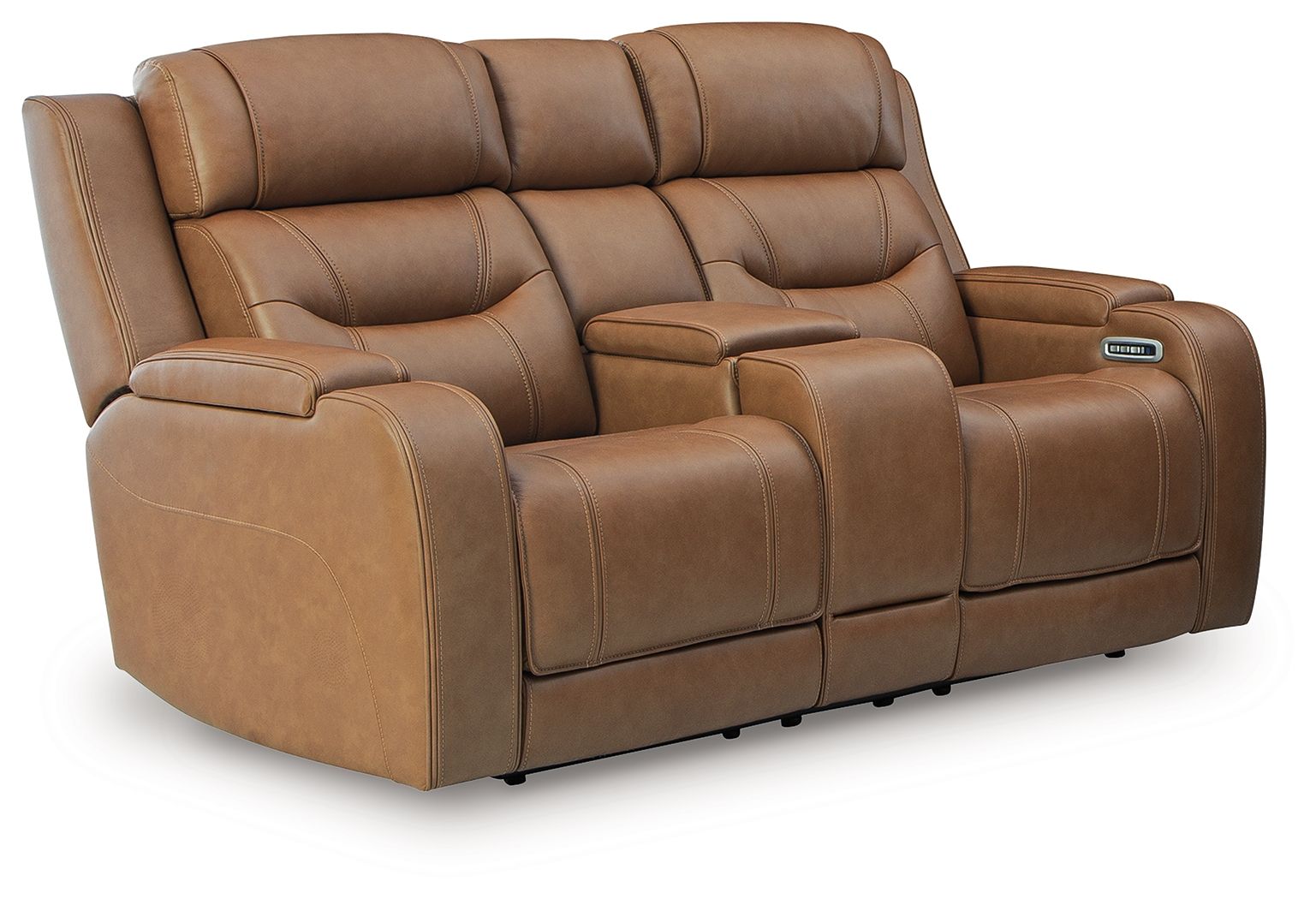 Dreamer - Power Reclining Loveseat With Audio Console - Caramel
