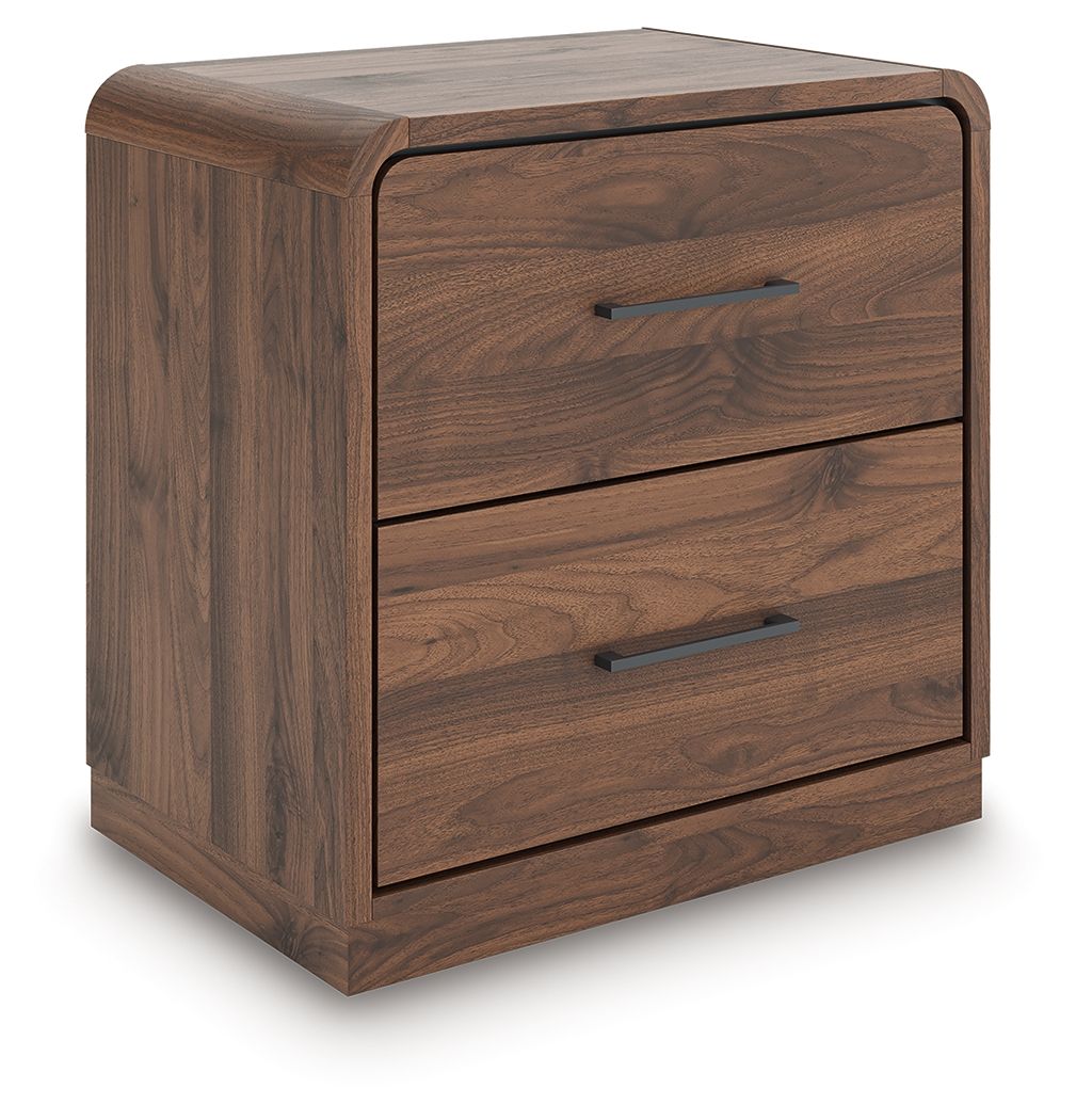 Hollinaze - Walnut Brown - Two Drawer Night Stand