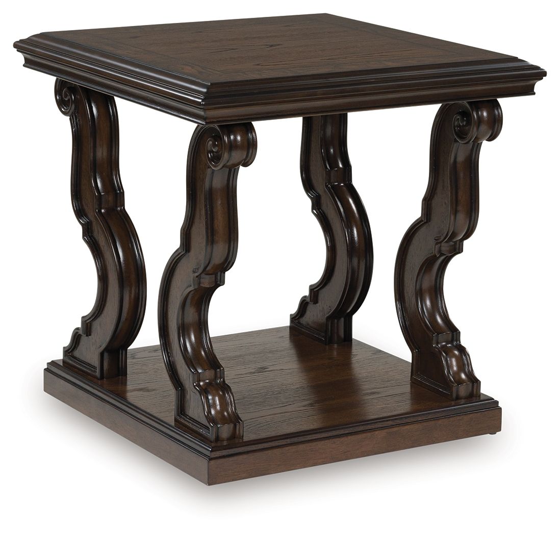 Maylee - Square End Table - Dark Brown