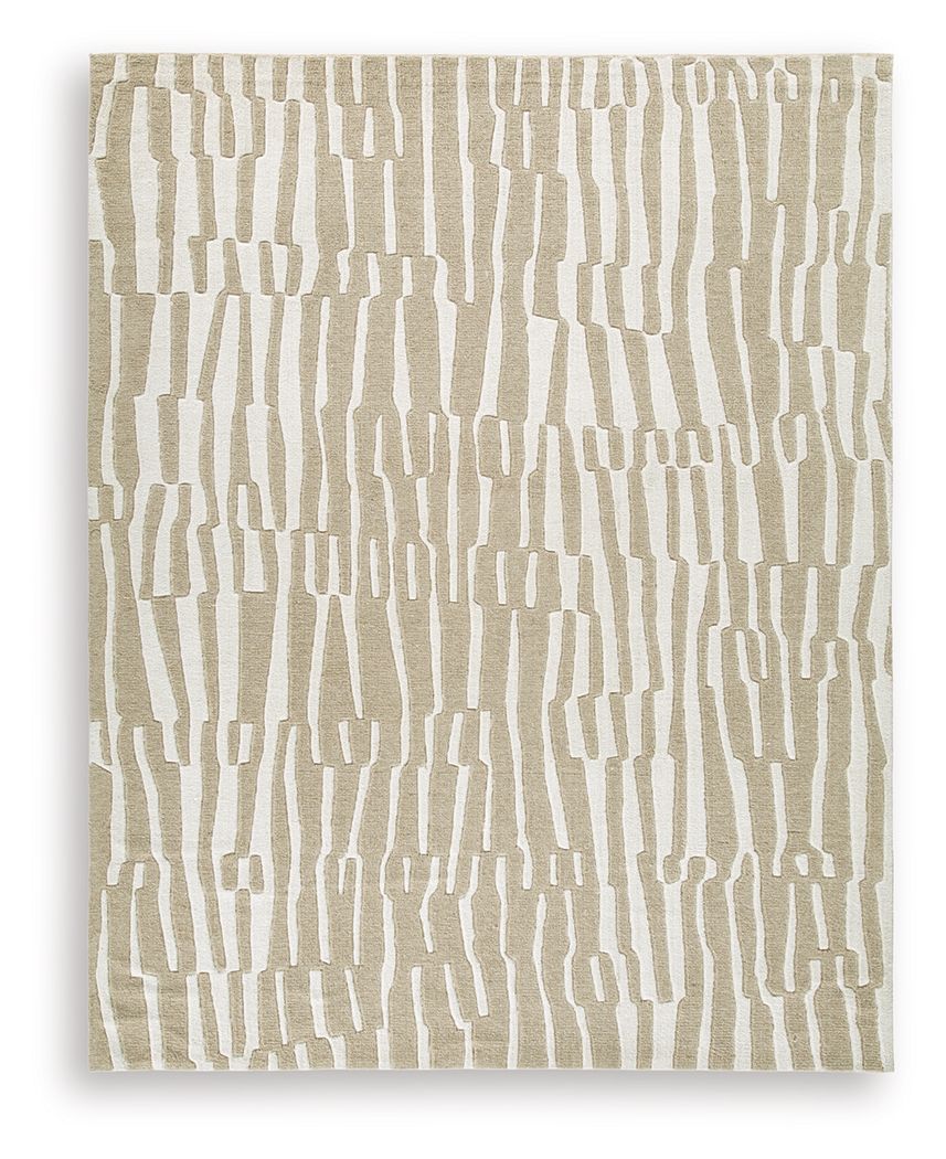 Corrbell - Large Rug - Beige / White