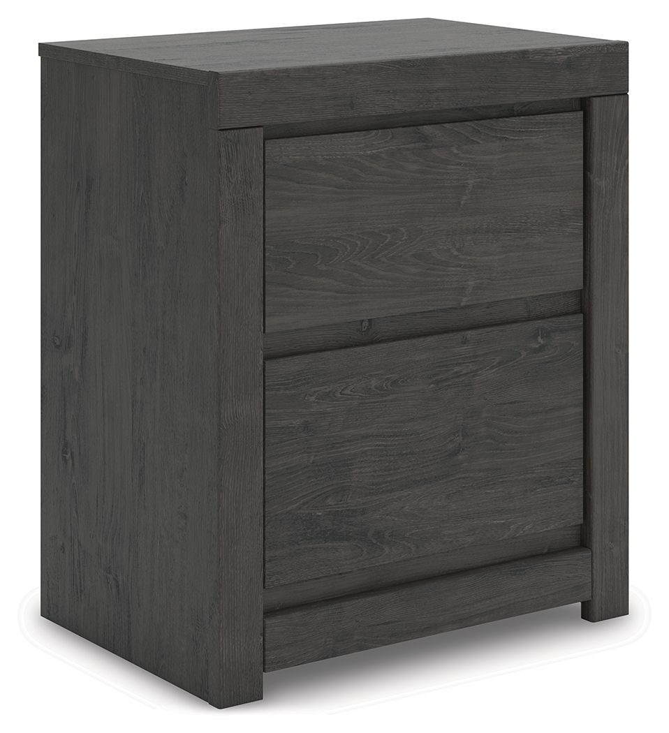 Parlayon - Charcoal - Two Drawer Night Stand