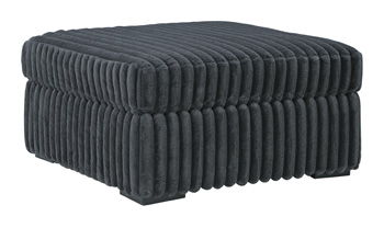 Midnight-Madness - Oversized Accent Ottoman - Gunmetal
