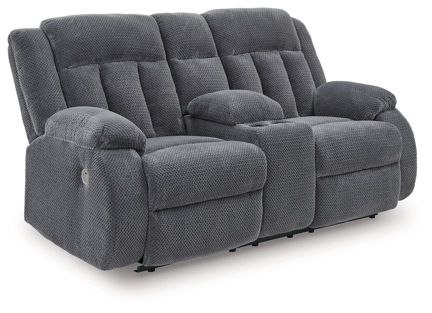 Greely Bend - Steel - Double Reclining Power Loveseat With Console