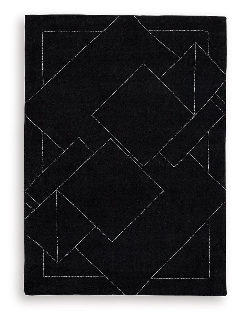 Marav - Medium Rug - Black / White