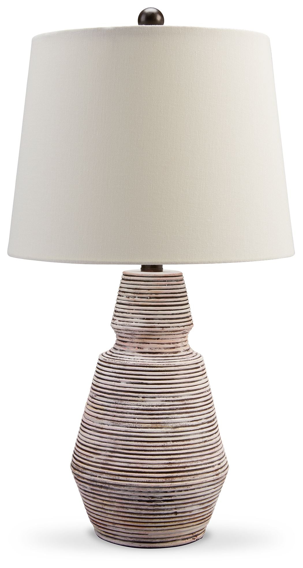 Jairburns - Poly Table Lamp - Brick Red / White