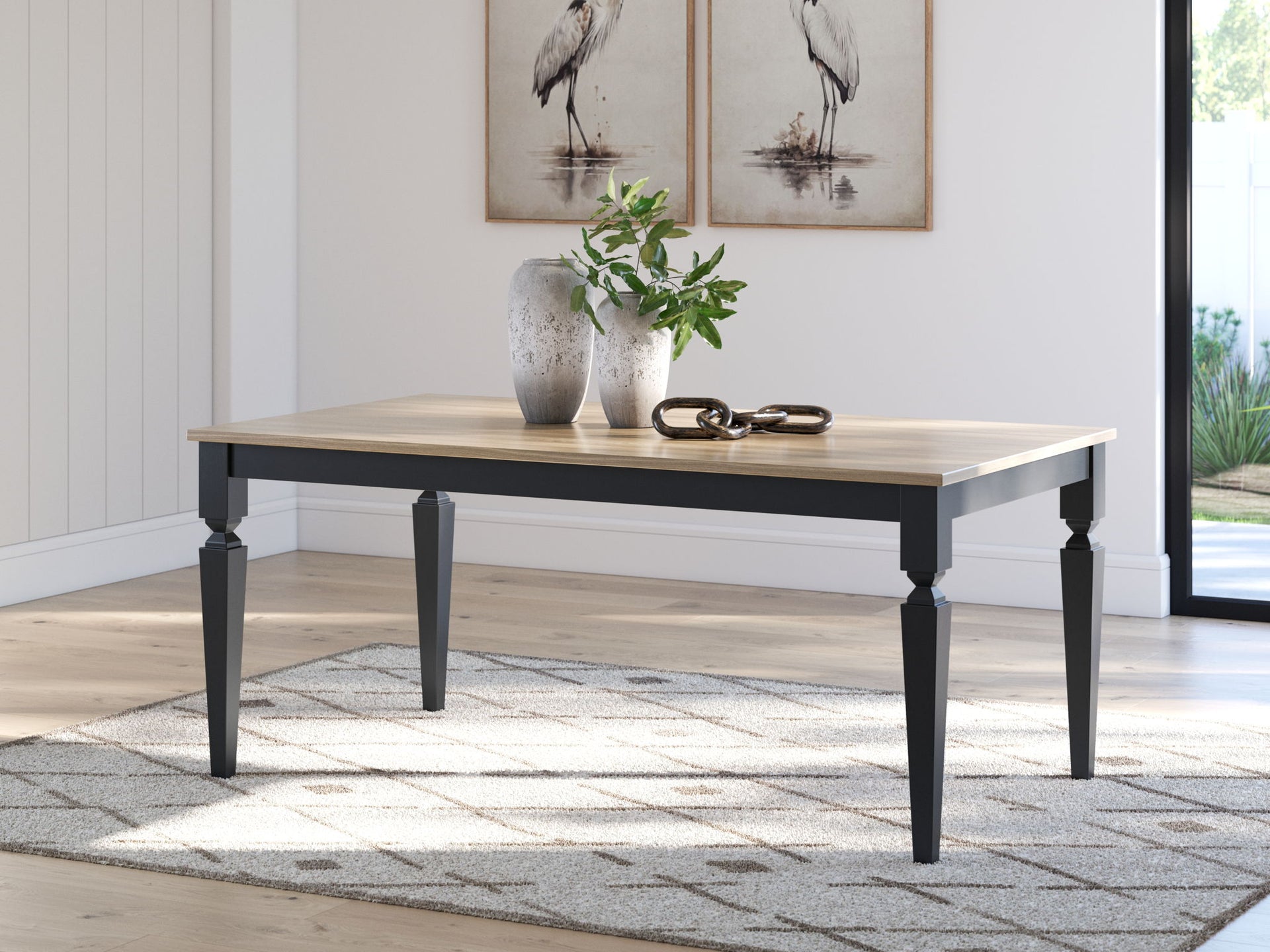 Plazaton - Rectangular Dining Room Table - Grayish Brown / Black