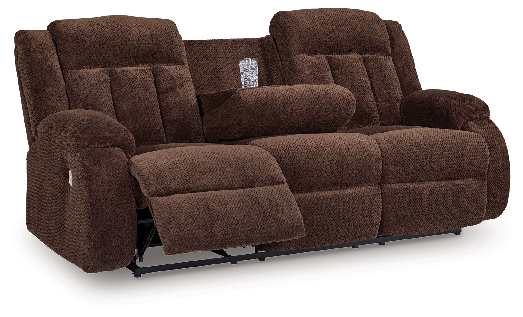 Greely Bend - Chocolate - Reclining Power Sofa With Drop Down Table