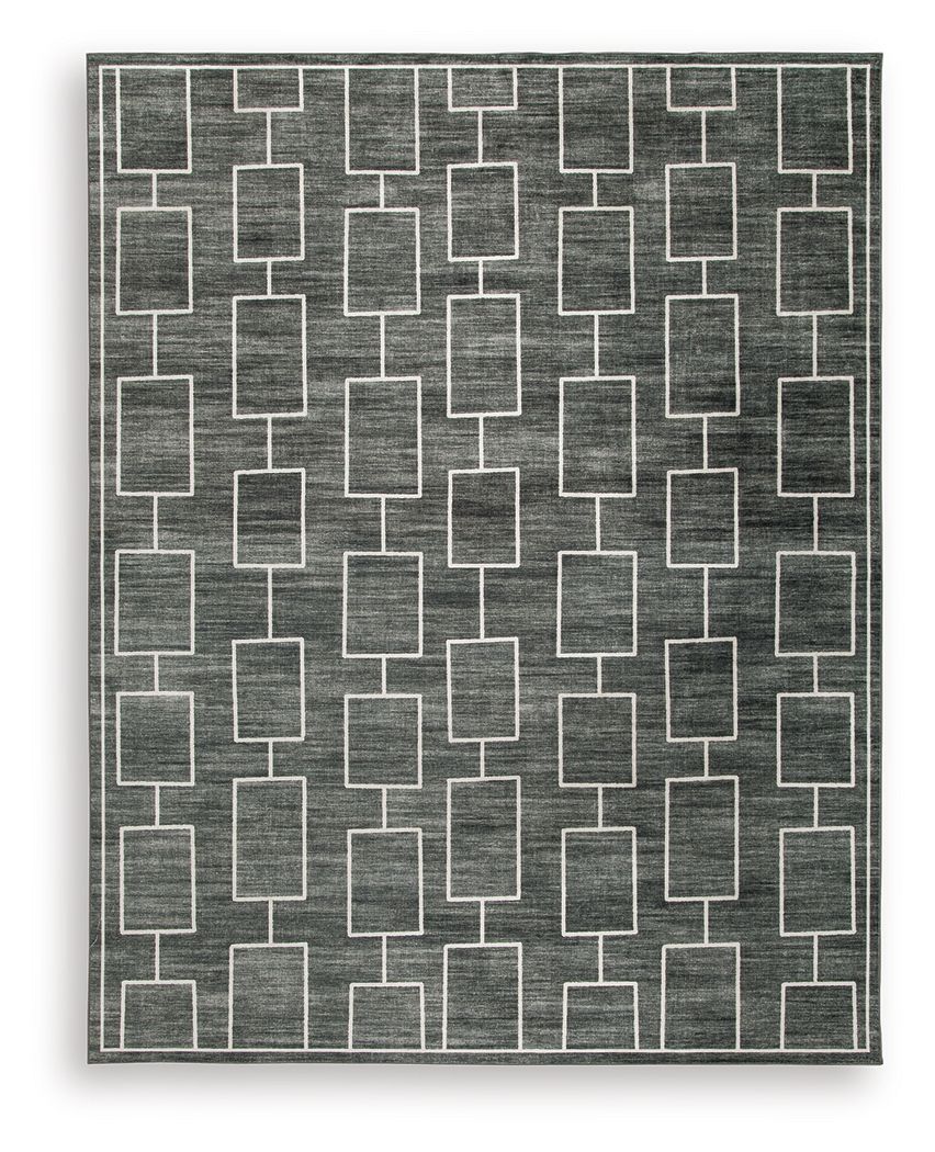 Elderland - Washable Large Rug - Black / Gray