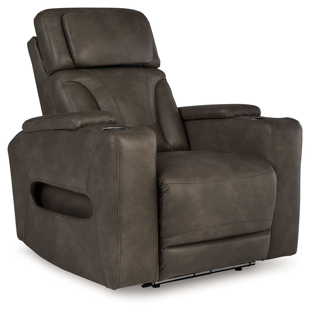Warrior Peak - Umber - Power Recliner / Adj Headrest