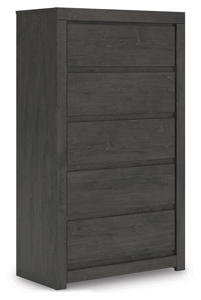 Parlayon - Charcoal - Five Drawer Chest