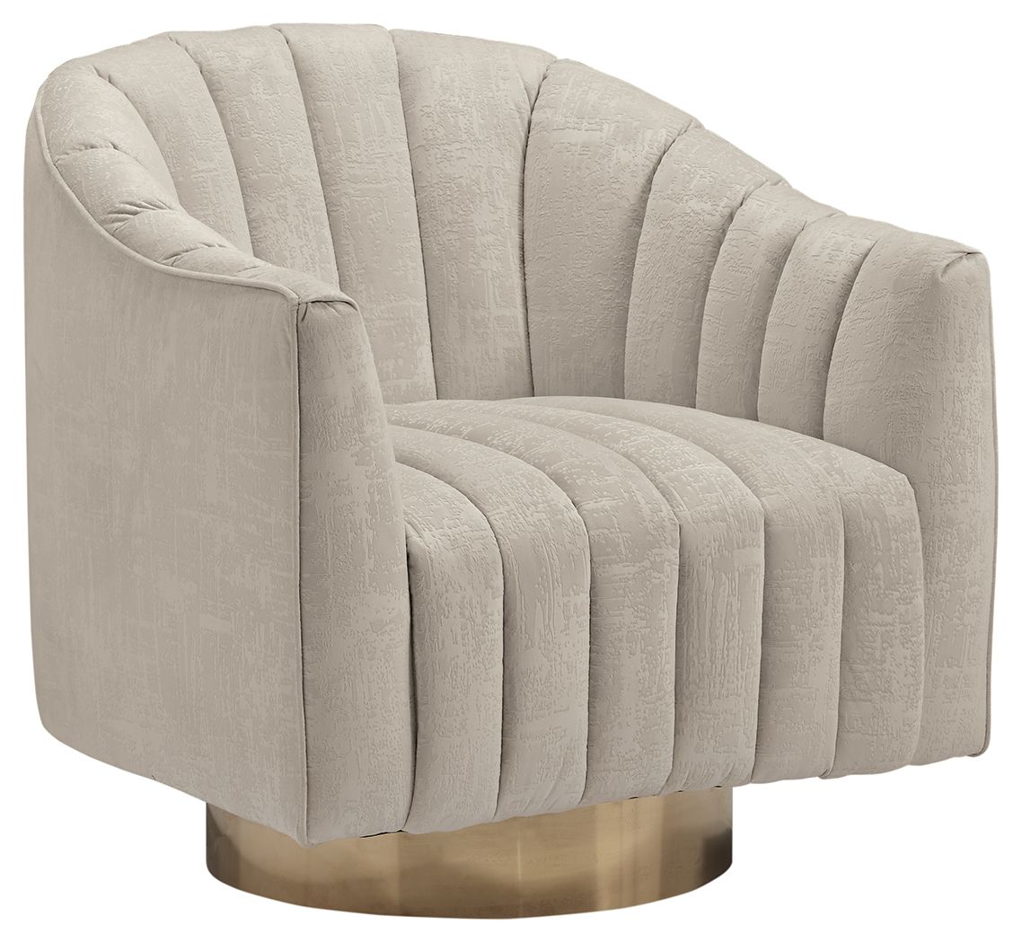 Penzlin - Swivel Accent Chair - Pearl