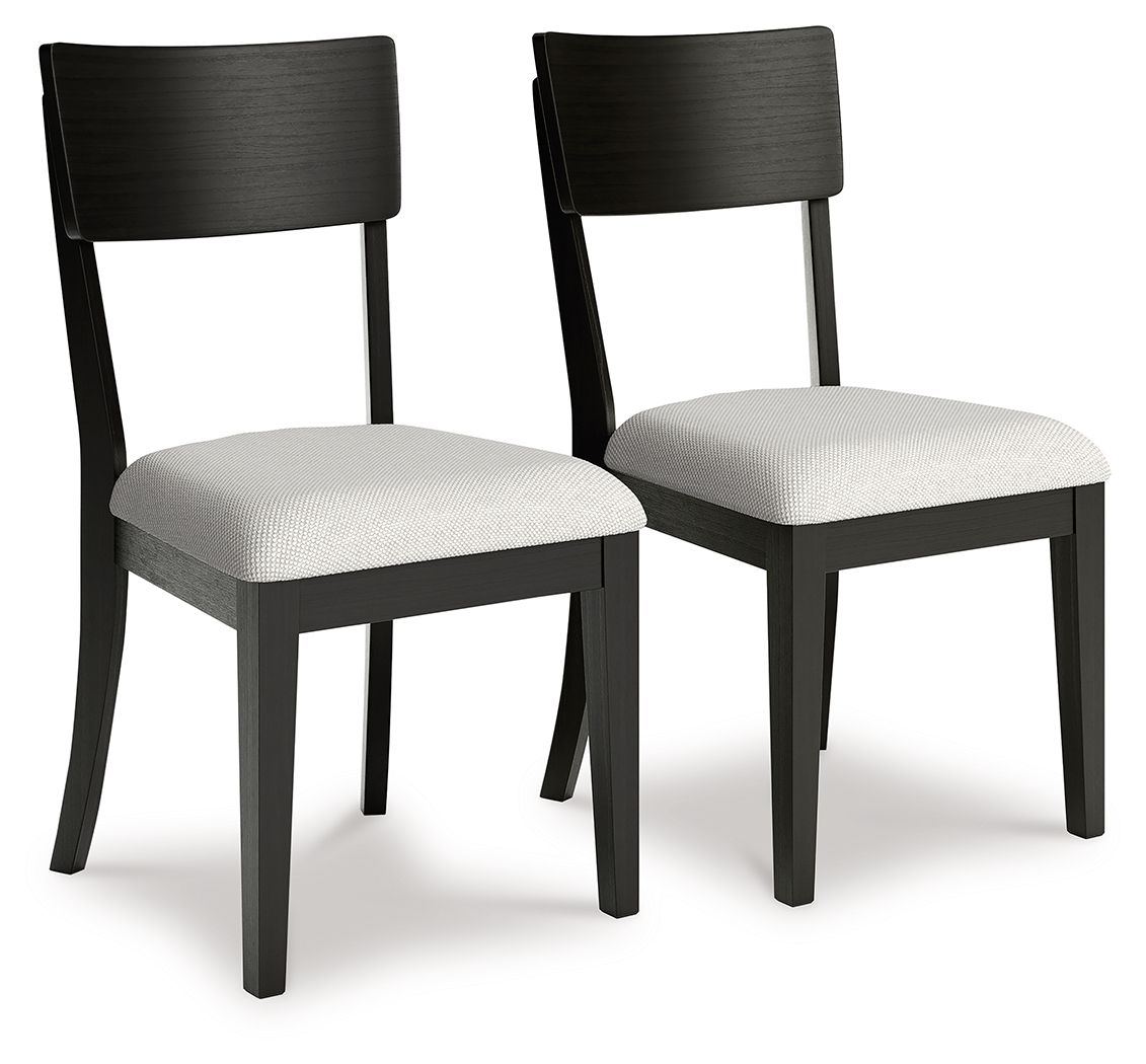 Portdown - Black - Dining Upholstered Side Chair (Set of 2)
