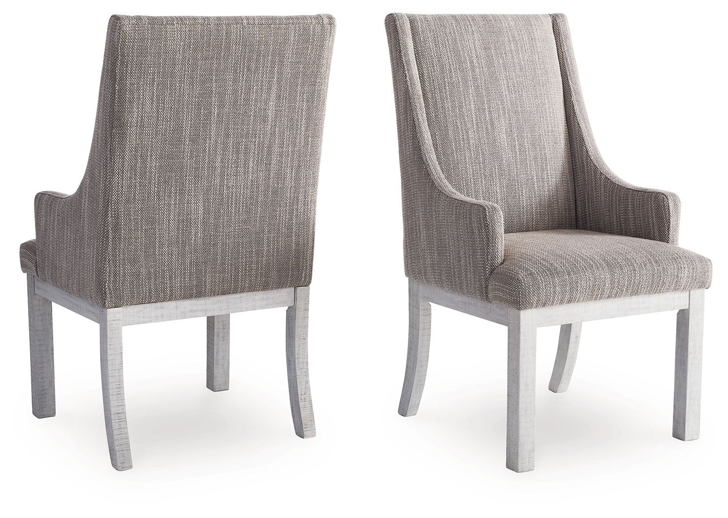 Havalance - Dining Upholstered Arm Chair (Set of 2) - White / Gray
