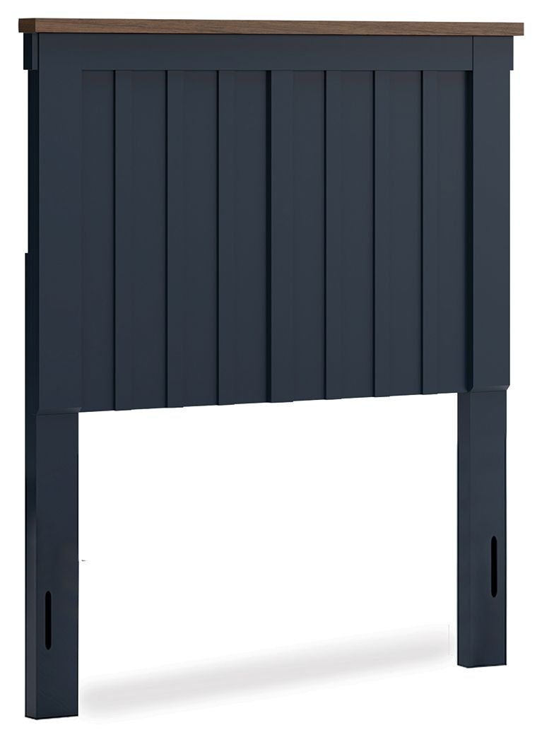 Landocken - Brown / Blue - Twin Panel Headboard