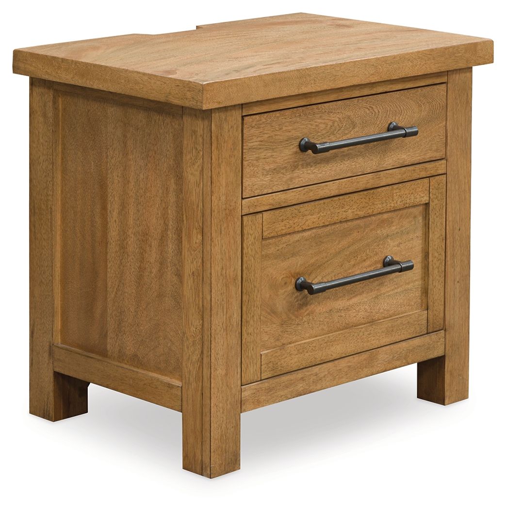 Kristiland - Light Brown - Two Drawer Night Stand